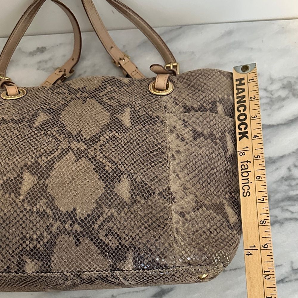 Michael Kors Python snake print gray leather tote… - image 14